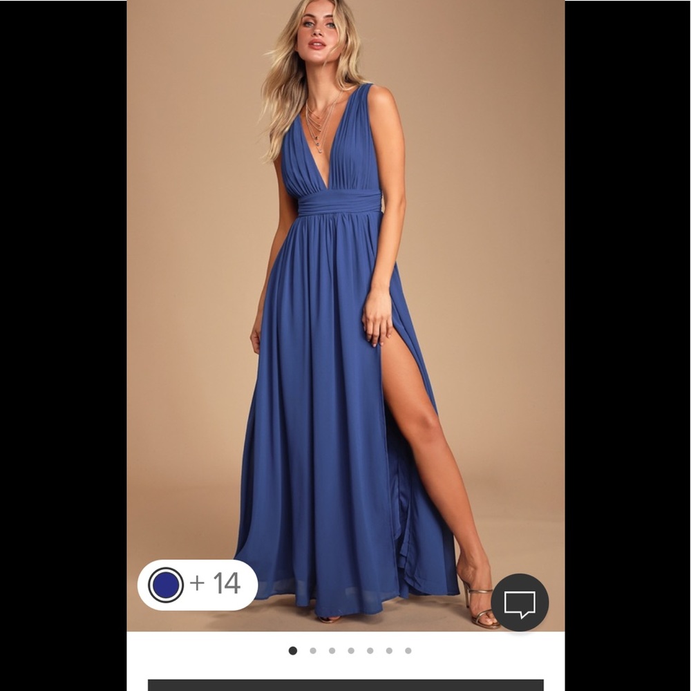 Lulu’s Heavenly Hues Blue prom wedding maxi dress size small